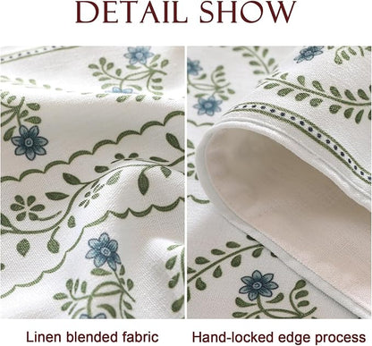 Designer French Linen Long Table Runner, Floral Pattern, Dining Table, Kitchen - Image 4