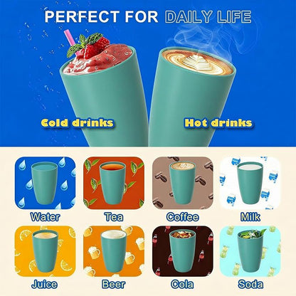 20 OZ Large Wheat Straw Cups Set of 6, Unbreakable Reusable Plastic Cup - Image 5
