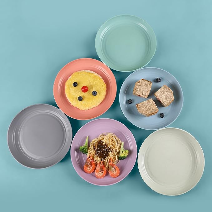 HEYCOME 12 Pcs Unbreakable Deep Dinner Plates Set, 10 inch Reusable Plastic - Image 7
