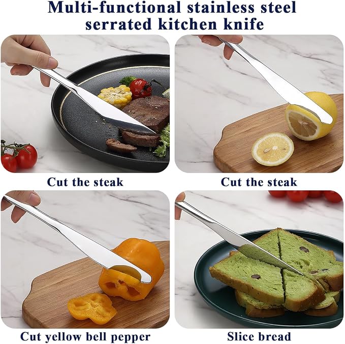 Berglander Dinner Knives Set Of 4, Stainless Steel Butter Knife Spreader 9.17" - Image 6