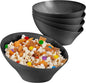 20oz Black Plastic Serving Bowls Medium Disposable Snack Bowl Candy Dishes by StockYourHome