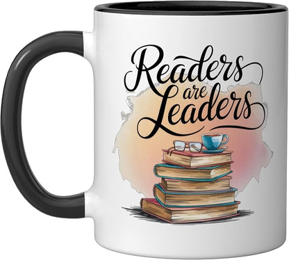 Readers Are Leaders Motivational Reading Book Quote Ceramic Mug by Unknown