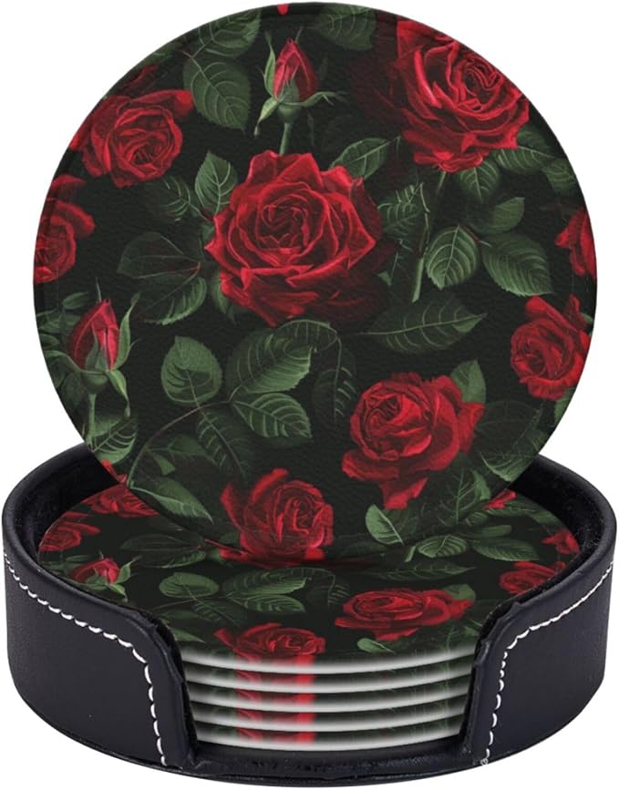 Vintage Romantic Red Roses Coasters by KiuLoam