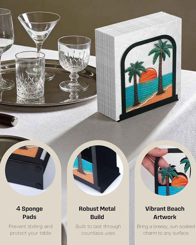 Uniclife Metal Napkin Holder for Table, Upright Standing Napkin Dispenser | - Image 4