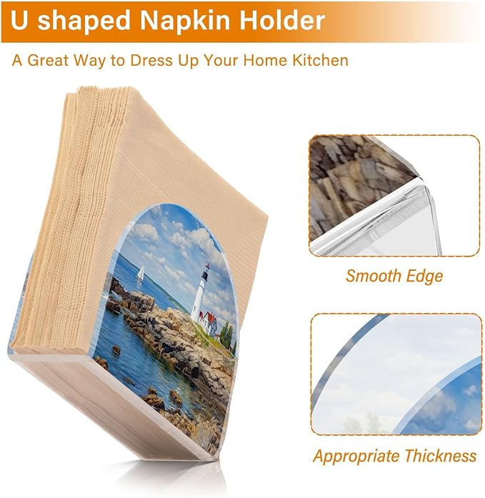 Napkin Holder, Lighthouse on Beach Napkin Holder - Image 3