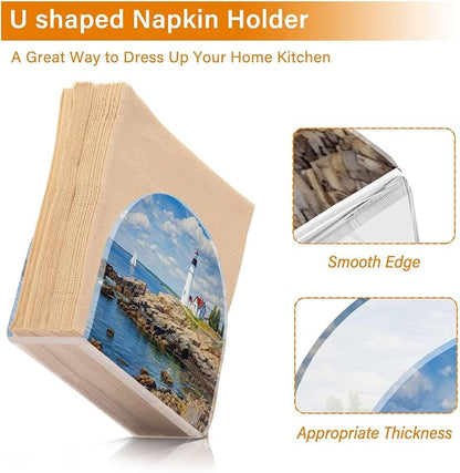 Napkin Holder, Lighthouse on Beach Napkin Holder - Image 3