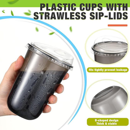 Ziliny 50 Sets Clear Plastic Coffee Cups - Image 4