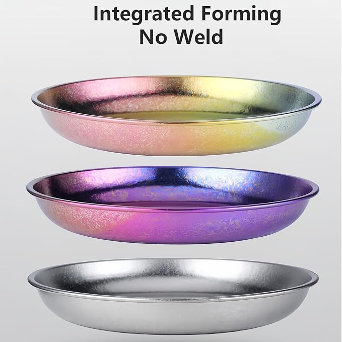 Titanium Camping Plate Titanium Pan Dish Plate Lightweight Round Dinnerware - Image 6