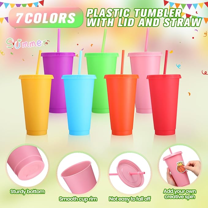 Honeydak 30 Pack Tumbler with Straw and Lid Bulk Cups - Image 2