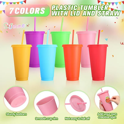 Honeydak 30 Pack Tumbler with Straw and Lid Bulk Cups - Image 2