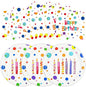 Birthday Plates & Napkins, Colorful Dots, 7 Inch, Disposable Paper Dinnerware by Unknown
