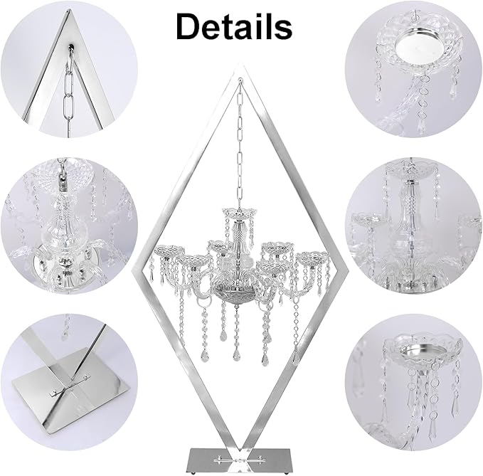 4PCS Elegant Metal Diamond Candle Holder - European Wedding Table Decor, Romantic Candle Stand for Western Dining, Perfect Wedding Prop & Home Decoration