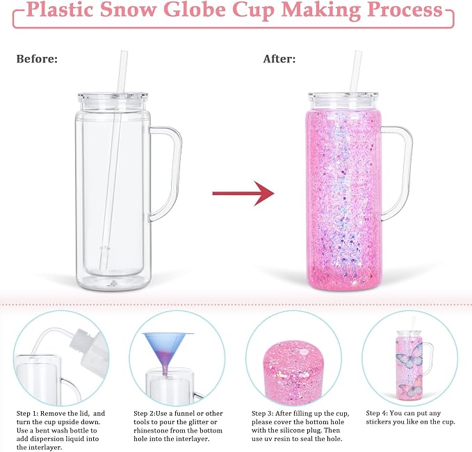 20 Oz Double Wall Acrylic Snowglobe Cups - Image 5