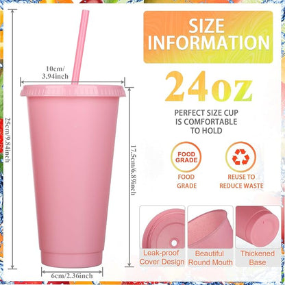Honeydak 100 Pack Tumbler with Straw and Lid Bulk Glitter Plastic Cups Water - Image 4