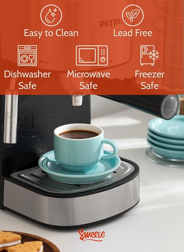 Sweese 2.5 Ounce Porcelain Stackable Espresso Cups - Image 3