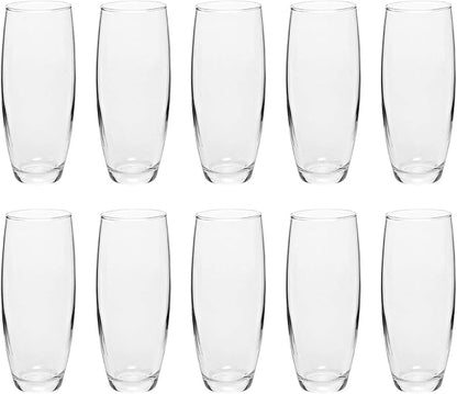 DISCOUNT PROMOS 10 ARC Stemless Champagne Flutes Set, 9 oz. - Cachet, Glassware, Cocktails - Clear