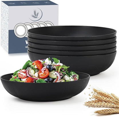 10inch Wheat Straw Big Bowls Set of 6 by WROVA