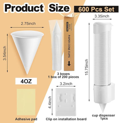Roshtia 600 Pcs 4 oz Snow Cone Cups Disposable - Image 2