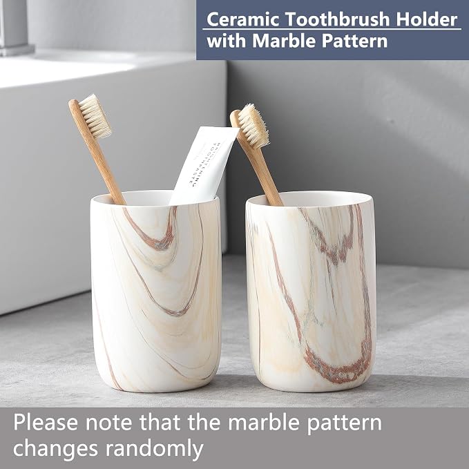 Brown Marble Toothbrush Holder - Image 2