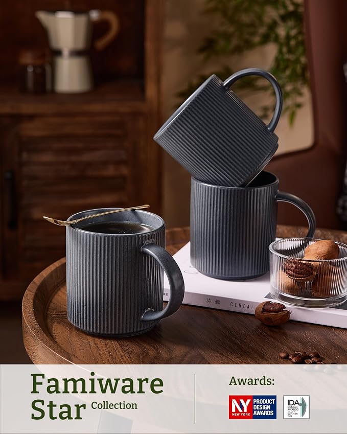 famiware Coffee Mug Set for 4, Star 16 oz Catering Mugs Cup Set - Image 3