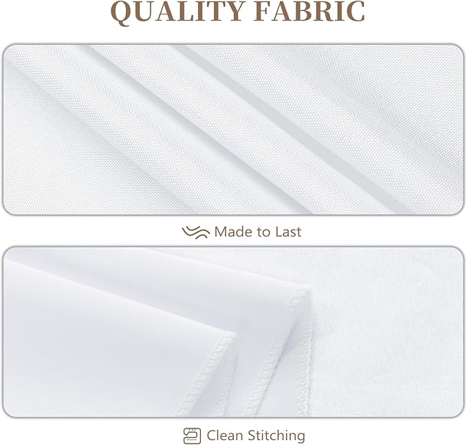 12 Pack Round Tablecloth 120 Inch Cloth White Tablecloth for Round Tables, Washable Polyester Table Cloth Stain and Wrinkle Resistant Decorative Table Cover for Wedding Party Dining Banquet