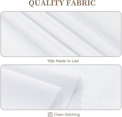12 Pack Round Tablecloth 90 Inch Cloth White Tablecloth for Round Tables, Washable Polyester Table Cloth Stain and Wrinkle Resistant Decorative Table Cover for Wedding Party Dining Banquet