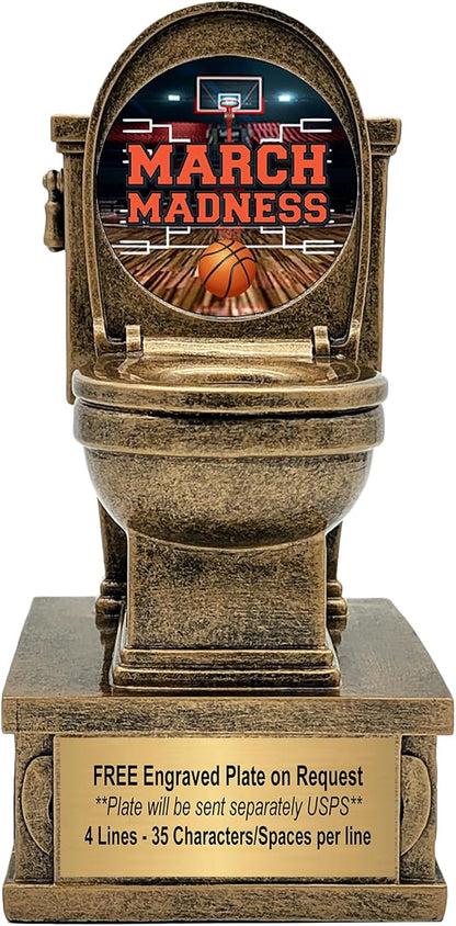 Decade Awards Action Pedestal Gold Toilet Bowl Trophy with Optional Inserts - Custom Engraved Plate On Request (7 Inch Tall)