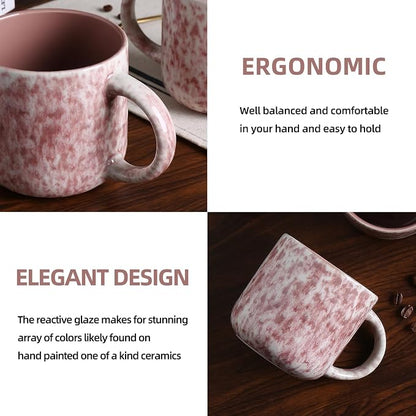 MONITO 12 OZ Coffee Mugs Set of 4, Ceramic Coffee Mugs, Modern Coffee Mugs Set - Image 4
