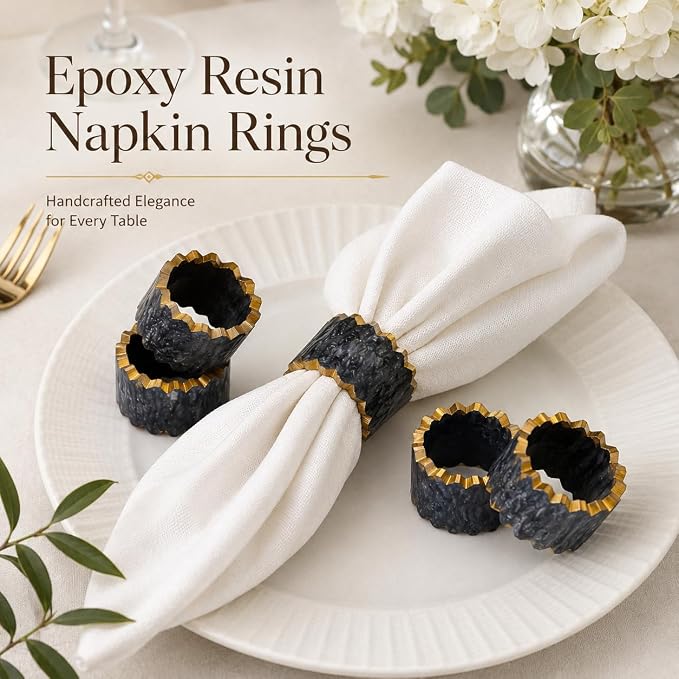 Epoxy Resin Napkin Rings Set of 6 - Image 2