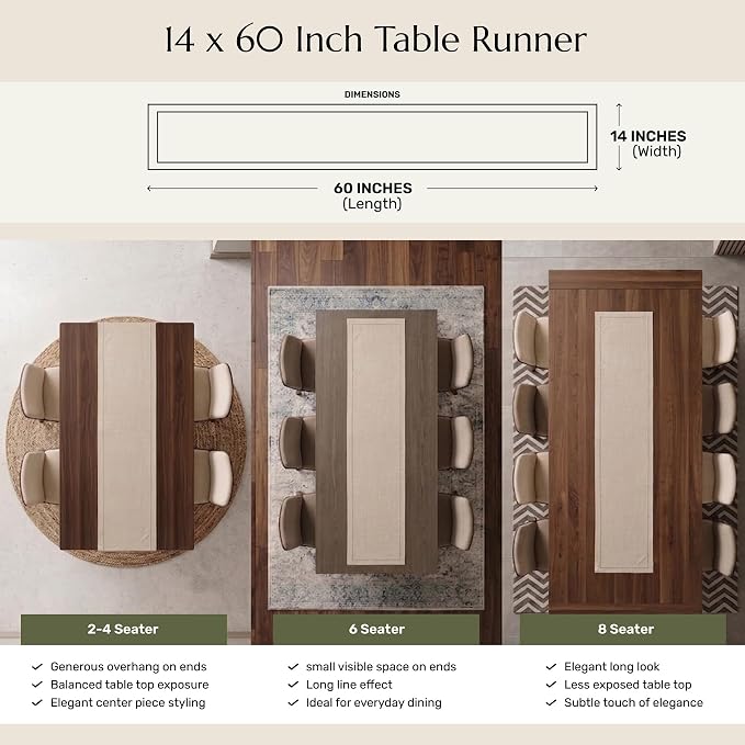 Solino Home 100% Pure Linen Table Runner Black Woven, Athena 14 x 60 in | Table - Image 3