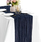 Navy Blue 10FT Cheesecloth Table Runner Boho Gauze Fabric Table Runner Rustic by JALANCY