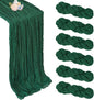 6 Pack Emerald Green Cheesecloth Table Runner 35 x 120 Inch | Boho Gauze Cheese by Pepmily