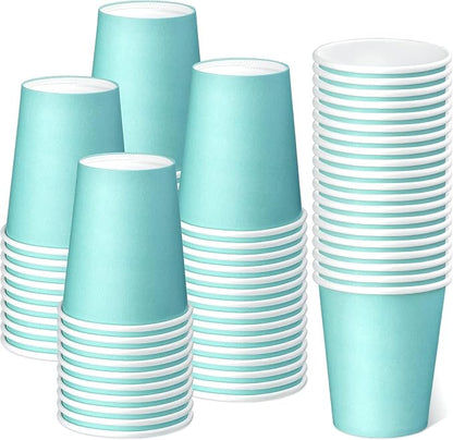 75 Pack 8 oz Disposable Paper Cups, Paper Coffee Cups- Blue | Hot Coffee Cups by BALDCC