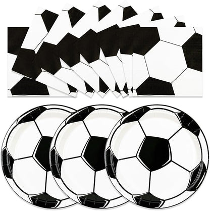 50PCS Soccer Plates and Napkins, 7inch Disposable Tableware Set | Soccer Themed by Unknown