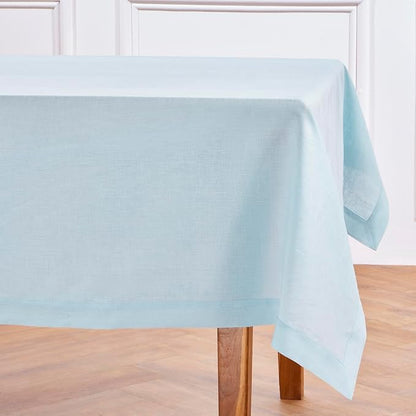 Solino Home Linen Tablecloth 60 x 108 Inch - 100% Pure Linen Ice Water Table Cloth for Rectangle Tables - Fete, Machine Washable Tablecloth for Spring, Easter