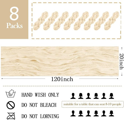 8 Pack Ivory Cheesecloth Table Runner 20 x 120 inch Gauze Table Runners 10 FT - Image 2