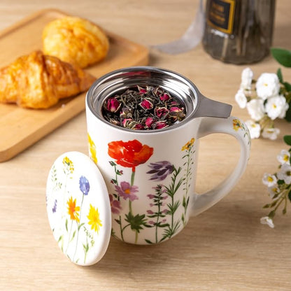 AmorArc Tea Cup With Infuser and Lid, 18oz Loose Leaf Tea Mug With Steeper | - Image 2