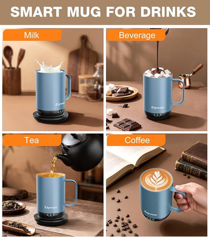 Kepwam Self-Heating Coffee Mug T1-16oz, Fast Heating Rechargeable Heated Coffee - Image 9