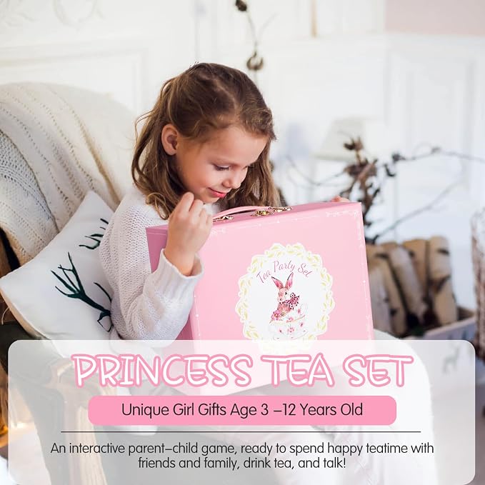 Porcelain Tea Set for Girls, Tea Party Set for Little Girls, Kids Tea Set - Image 7