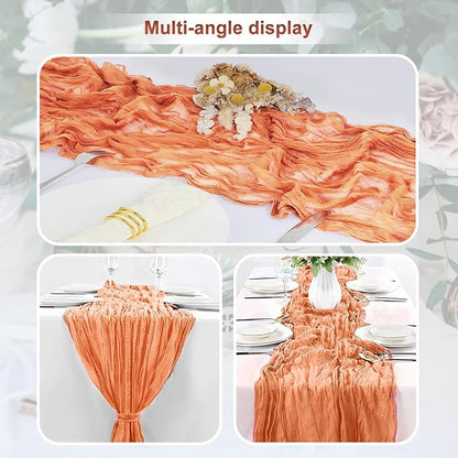 10 Pack Coral Cheesecloth Table Runner 35x120 Inch 10Ft Rustic Gauze Cheese - Image 5