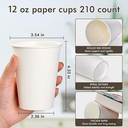 TV TOPVALUE 12 oz Paper Coffee Cups, Drink Dispensers - Image 3