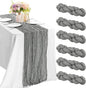 6 Pieces Gray 10FT Cheesecloth Table Runner Boho Gauze Fabric Table Runner by JALANCY