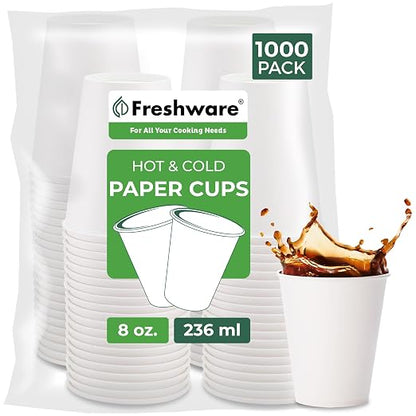 Freshware Coffee Cups 8 oz Disposable Paper Cups by Freshware