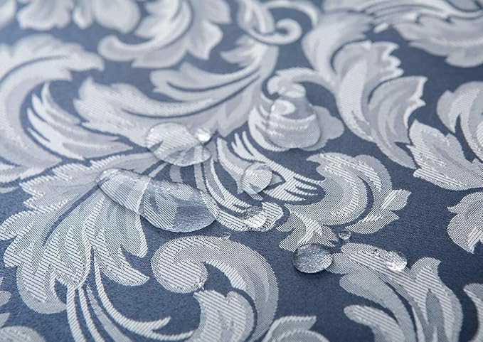EHouseHome Jacquard Damask Reversible Blue and Grey Table Runners - Image 5