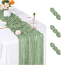 3 Pack Sage Green Cheesecloth Table Runner, 17 x 108 inch, Semi Sheer Boho by ACSUIT