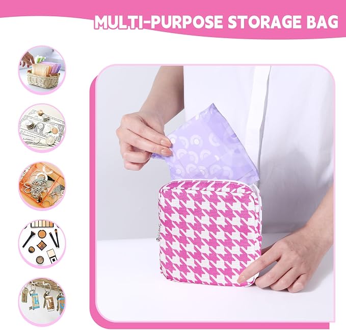 Period Bag for Teen Girls, Canvas Sanitary Napkin Storage Bag - Image 4