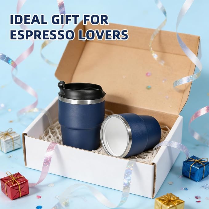CHLJAR Espresso Cups, 6oz Insulated Espresso Cup Set of 4, Espresso Shot Cups - Image 5