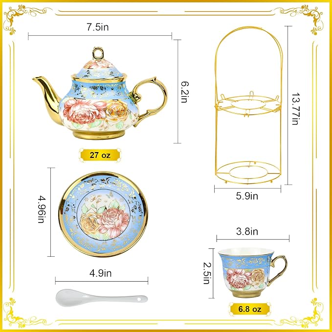 20 Pieces Porcelain Tea Set - Image 3