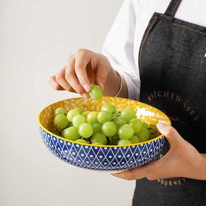 Selamica Ceramic 50 Ounce Pasta Bowls Set of 4, 8.6 Inch Large Salad Bowls - Image 6