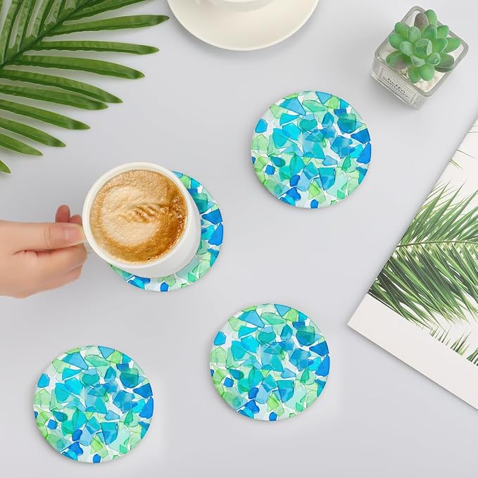 2 Pack Ceramic Coasters for Drinks – Absorbent Stone Coaster - Image 6